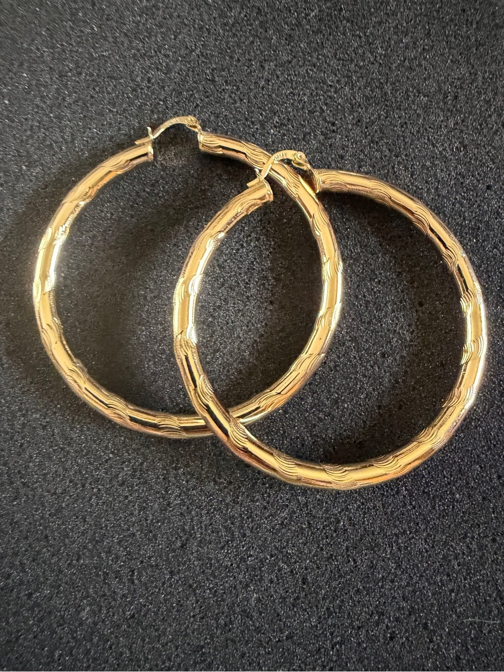 14K GP Large Hoop Earrings - Picture 4 of 8